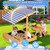Kids Wooden Sandbox with Picnic Table, 2-in-1 Large Sand Box
