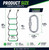 Boat Rope Ladder, Heavy Duty Climbing Rope 450Lbs Strength, 14mm Reinforced Polyester Line, Rigid Resin Step, Outdoor Ladder for Inflatable Boat, Kayak, Motorboat, Canoeing (5 Step - Green)