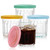Coloch 4 Pack 13Oz Working Glass Jar with Leakage Proof Lid, 400ml French Jelly Jar Clear Storage Jar for Jam, Jelly, Sauces, Overnight Oat Cup All-purpose Glass Drinking Cup for Juice, Coffee, Yogurt