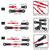 Upgrades Part for 1/10 Rustler/Slash/Stampede 4x4 VXL,Adjustable Turnbuckles Camber Links & Aluminum Caster Block,Steering Blocks,Rear Stub Axle Carriers,4pcs Wheel Hex & Suspension A Arm,Red