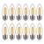 FLSNT B11 E26 Base LED Candelabra Light Bulbs 60W Equivalent, Dimmable, LED Candle Light Bulbs, 2700K Soft White, 12 Pack