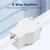 moeverEX Phone Jack Splitter for Landline Telephone 1 in 2 Out RJ11 6P4C 2 Way Adapter with 2.5 Inch Cable