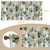 Curtain Valances, Green Golden Eucalyptus Leaves Semi Sheer Kitchen Windows Valances, Rod Pocket Short Window Treatment Light Filtering Decor Valances for Kitchen Living Room Bedroom Windows -42"x18""