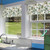 Curtain Valances, Green Golden Eucalyptus Leaves Semi Sheer Kitchen Windows Valances, Rod Pocket Short Window Treatment Light Filtering Decor Valances for Kitchen Living Room Bedroom Windows -42"x18""