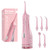 Cordless Portable Water Flosser with 300ML Tank: Rechargeable Oral Irrigator with 5 Tips for Travel, Braces Care and Sensitive Gums, IPX7 Waterproof Teeth Cleaning Device(Pink)