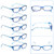 Kerecsen Reading Glasses 5 Pairs Fashion Ladies Readers Spring Hinge with Pattern Print Eyeglasses for Women (Blue, 2.75)