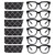 CHOFILORD 6 Pack Fashion Reading Glasses for Women Men Blue Light Blocking Oversized Square Readers with Spring Hinge (6 Pack Black, 2.5)