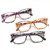 CLASAGA Progressive Multifocus Reading Glasses for Women, Pattern Print Blue Light Block Stylish Ladies Computer Readers(3 Mix Color, 1.25, x)