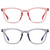 ANDWOOD Blue Light Blocking Glasses Women Men Computer Small Face Frame Bluelight Blocker Teens Square Frame 2 Pack Pink Grey