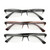 Foster Grant Men's Pete 3-Pack Rectangle Reading Glasses, Black/Brown, +2.5