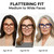 Eyekepper Reading Glasses 4.0, Readers for Women, 5 Pack Square