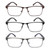 CRGATV 3-Pack Reading Glasses for Men Blue Light Filtering Full Frame Metal Readers Anti Uv/Eye Strain/Glare (+2.5 Magnification Strength)
