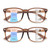 OPTOFENDY Progressive Multifocal Reading Glasses for Women Men, Square Blue Light Blocking Computer Readers, 2 Pack Coffee