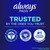 Always Maxi Overnight Pads with Wings, Size 5, Extra Heavy Overnight, Unscented, 72 Count