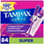 Tampax Radiant Tampons for Women, with LeakGuard Braid, Super Absorbency, Unscented, 84 Count (3 Packs of 28), Packaging May Vary