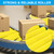 PATIKIL Polyurethane Coated Conveyor Roller 2.4" Diameter 20" Length, 2 Pack Stainless Steel Transmission Replacement Part Galvanized End, Yellow