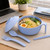 Syaonrst Microwave Ramen Bowl with Utensil Box - 1 Set Noodle Cooker with Handle Dishwasher Safe Wheat Straw Instant Ramen Cooker Set for College Dorm Room (Blue)