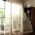 Vintage Bird Sheer Curtain Rod Pocket Floral Tulle Curtain W39 X L84 Inch