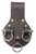 Zeluga 20-412 Premium Leather 3 Rings Spud Wrench Holder, Heavy Duty Bull Pin Holder for Tool Belt, Tunnel Connection, Coffee