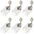 LOUSACE 6 Pack H Track Lighting Replacement Heads Brushed Nickel, Ceiling Track Lighting Fixtures with Seeded Glass Shades, E26 Base Track Light Heads for Retail Shop Kitchen Bathroom