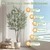 Bailikang 8FT Artificial Olive Tree Artificial Olive Plants, Tall Faux Olive Tree Faux Silk Plant Fake Plant Ultra-Realistic Silk Leaves & Natural Trunk Indoor Outdoor Use