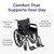 Drive Medical Silver Sport 1 Folding Transport Wheelchair, Black