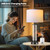 Glass Table Lamps Set of 2, Modern Black Dimmable Beside Lamps for Bedroom