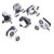 SBTRKT 8pcs 23mm/25mm/27mm Shower Door Rollers Zinc Alloy Double-Wheel Sliding Shower Door Roller Bearing Wheel Runners Replacement (Color : 4pcs Down, Size : 25mm)