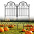 Decorative Garden Fence 17in x 10ft,10 Panels,Metal Halloween Fence Black