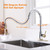 Touchless Kitchen Faucet with Pull Down Sprayer, Motion Sensor Kitchen Faucet with Soap Dispenser, Single Handle High Arc Pull Out Faucet for Kitchen Sink RV Kitchen, Gold and Polished Chrome