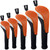 Andux 5pcs/Set Mesh Golf Wood Club Head Covers Long Neck Black/Orange