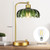AHDWDW Gold Table Lamp for Living Room Bedroom Set of 2,Stepless Dimmable Bedside Lamps with Green Glass Shade,Industrial Nightstand Lamps for Office Home Decor(Bulb Included)