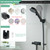 Beiyi RV Shower Faucet, Matte Black Metal Camper Shower Faucet with Hose and Shower 4" RV Outside for Travel Trailer, Camper, Motorhome