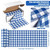 Kochorie 54 Inch x 300 Ft Blue Checkered Plastic Table Cloth Roll Disposable Waterproof Table Cover Plastic Table Cover Roll with Easy Slide Cutter for Outdoor Picnic/Home Dining/Spring Party