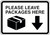 Please Leave Packages Here Sign – 10x7 inch Aluminum Sign, Black on White Delivery Sign with Arrow, Weatherproof Porch Sign