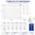 Eywwuu Protein powder travel container, 6 Pack 100ml Reusable Bottles with Funnel, Labels, Storage Pouch & 5g Scoop, Portable Supplement Storage for Gym & Trips