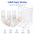 Eywwuu Protein powder travel container, 6 Pack 100ml Reusable Bottles with Funnel, Labels, Storage Pouch & 5g Scoop, Portable Supplement Storage for Gym & Trips