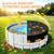18 FT Round Pool Cover, Heavy Duty PE Waterproof Cover with Ratchet Straps, Wide Flat Webbing, Year-Round Protection