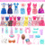 32 Pcs Doll Suitcase Travel Clothes and Accessories for 11.5 inch Dolls