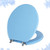 Angol Shiold Wood Toilet Seat, Zinc Alloy Hinges (Round, Blue)