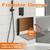 Folding Shower Seat 20'', Large Teak Shower Seat, Folding Shower Bench, Wall Mount Foldable Chair, 500 lbs Capacity, Stainless Steel, Black