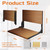 Folding Shower Seat 20'', Large Teak Shower Seat, Folding Shower Bench, Wall Mount Foldable Chair, 500 lbs Capacity, Stainless Steel, Black
