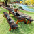 Wathon Bear in Forest Picnic Table Cover with Bench Covers 6FT