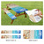 Beach Starfish Picnic Table Cover with Bench Covers – Waterproof Windproof Elastic Fitted Outdoor Tablecloth for 6 FT Tables, 3PCS Set with Drawstring Bag for Summer Beach Camping RV Road Trip