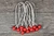SE 8" White/Red Bungee Stretch Cords with Balls (100 Count) - BC8W-100