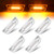 Wodvyss 5PCS 9 LED Amber Cab Panel Lights Clear Lens Reflective Top Roof Running Marker Lights Replacement for Peterbilt 579 Kenworth T680 T770 T880 Heavy Duty Trucks