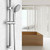 OFFO Shower Slide Bar 24 in Segmental Slide Bar Adjustable Installation Distance 18-24 in with 360° Adjustable Handheld Shower Head Holder for Bathroom, Screw Wall Mounted, Chrome Finish