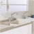 Phiestina Brushed Nickel Utility Sink Faucet 3 Hole, Laundry Sink Faucet with Pull Out Sprayer, Long Spout Dual Handle Modern Bathroom Faucet, 4 Inch CenterSet Room Sink Faucets, LF36CL-2M-BN