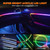 Jushope Interior Car LED Strip Lights, Acrylic LED Lights for Car with Dynamic Dreamcolor Chasing, Ambient Lighting Kits Music Sync Wireless APP and RF Remote Control (43.5+14.5'')