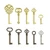 Hollow Barrel Skeleton Key Set for Vintage Furniture and Cabinets, Pack 10